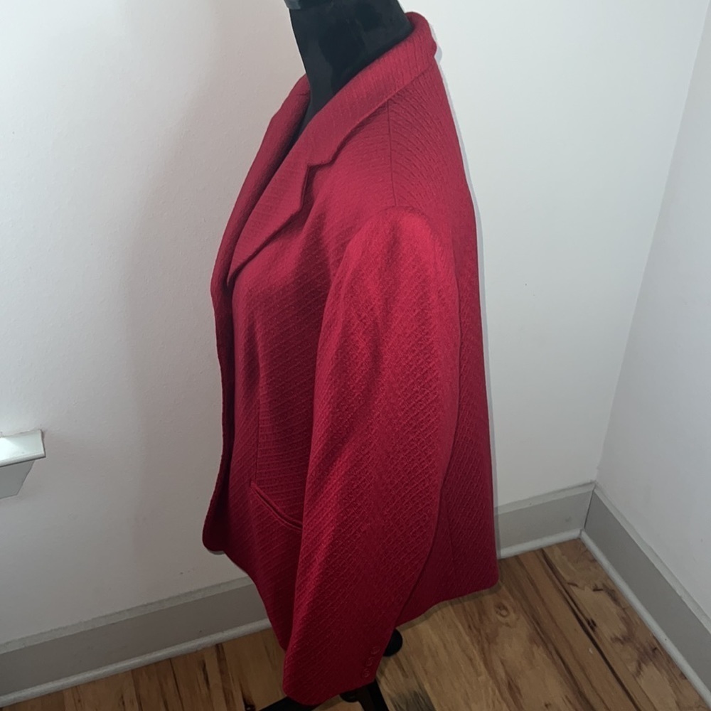Talbots Red Blazer With Notched Lapel And Structu… - image 5